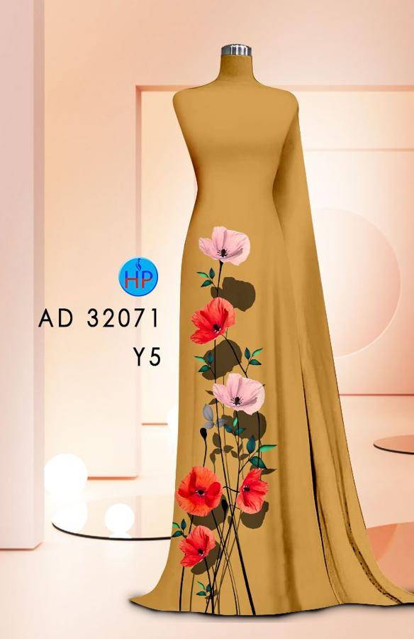 Vải Áo Dài Hoa In 3D AD 32071 6
